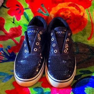 Sequined Sperry shoes